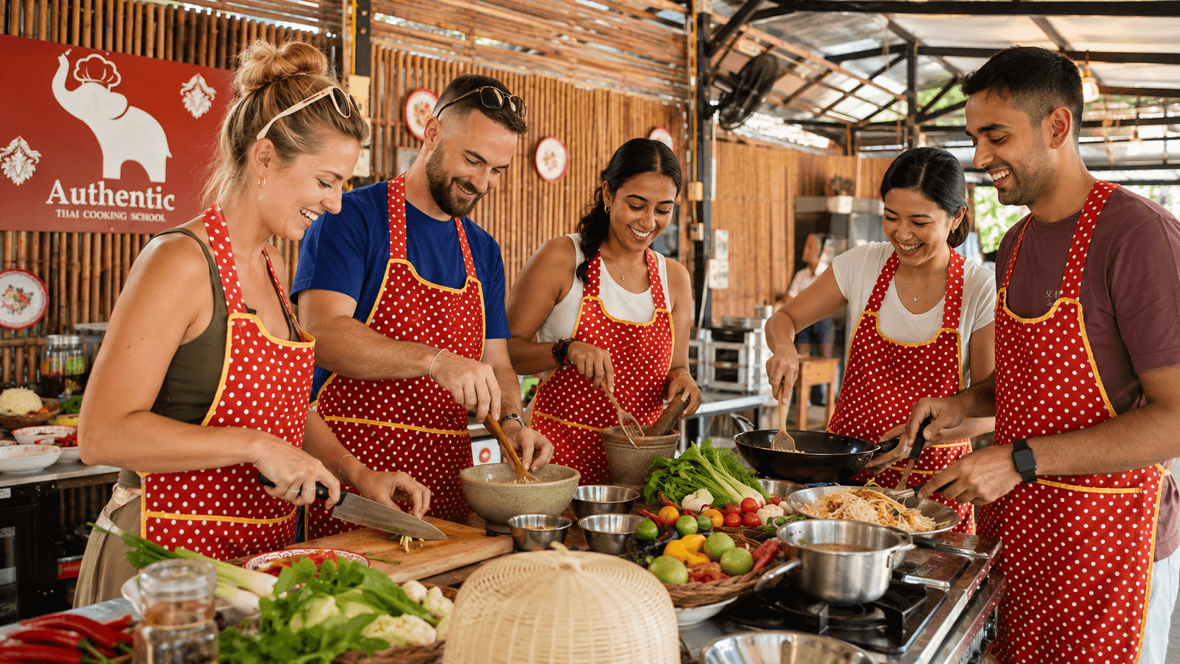 Thai cookery food background